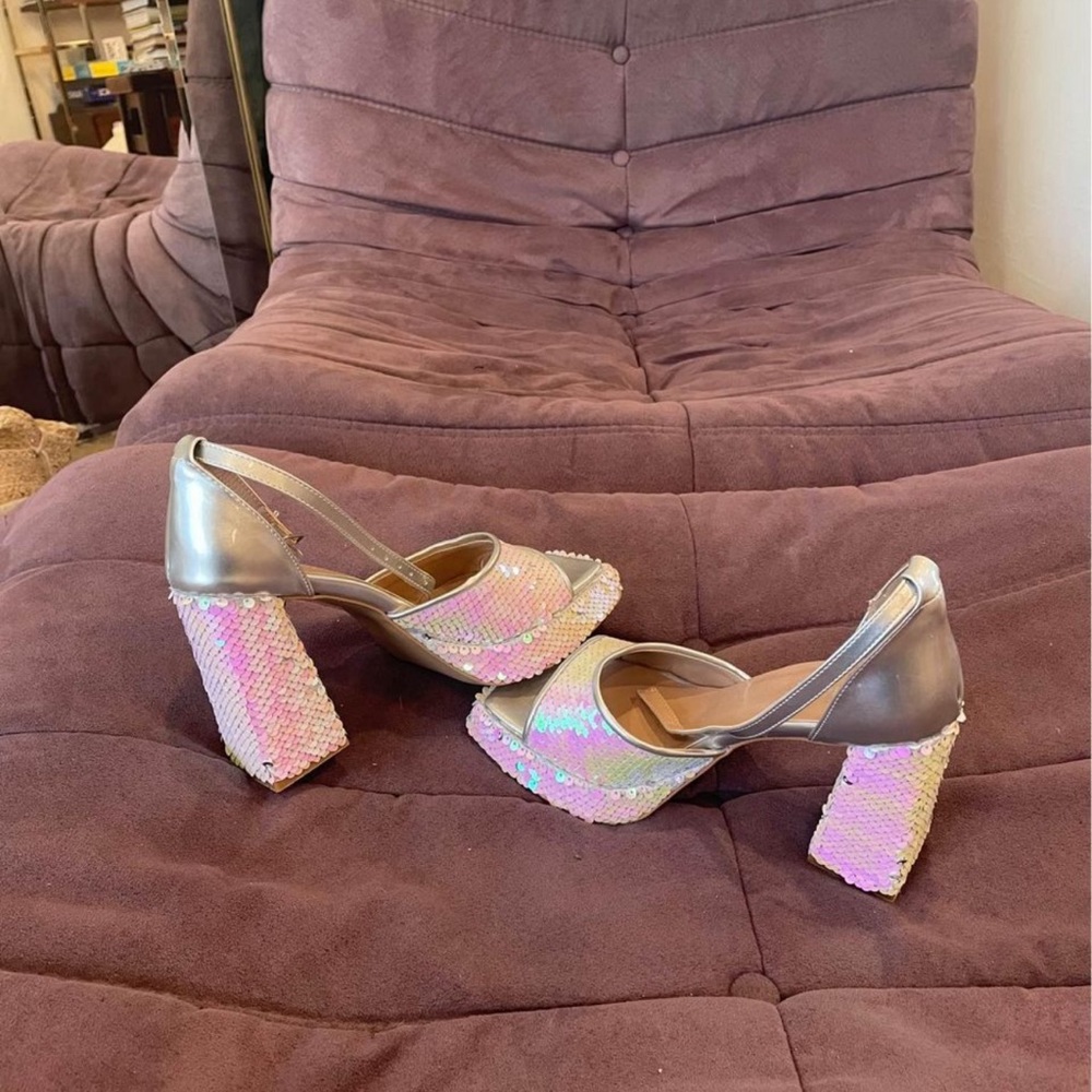 Nasty Gal 6.5 shoes heels sparkle sequin